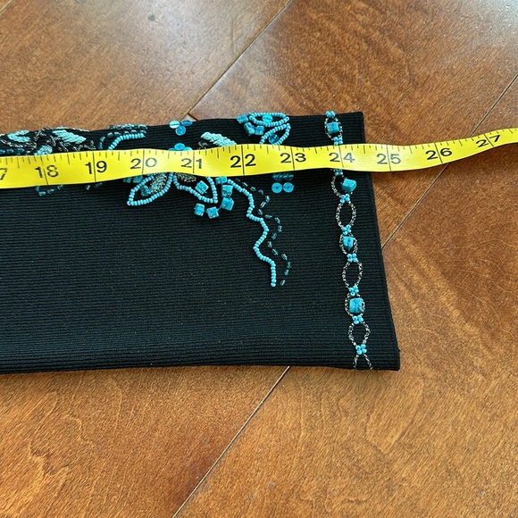 Size Large Black Boho Western Sweater Turquoise Beads and Bell Sleeves - Picture 15 of 16